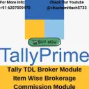 Tally TDL Broker Module Item Wise Brokerage Commission Module
