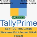 Tally TDL Party Ledger Statement Print Format l Hindi Format | T- Format