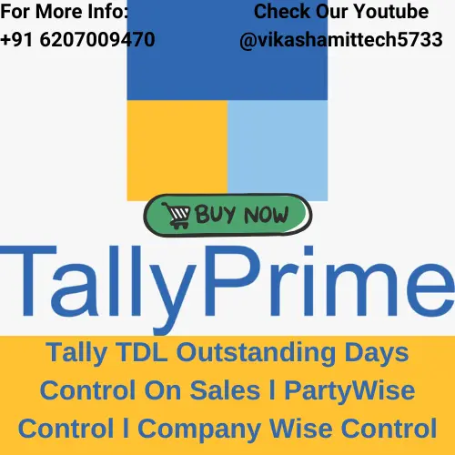Tally TDL Outstanding Days Control On Sales l PartyWise Control l Company Wise Control